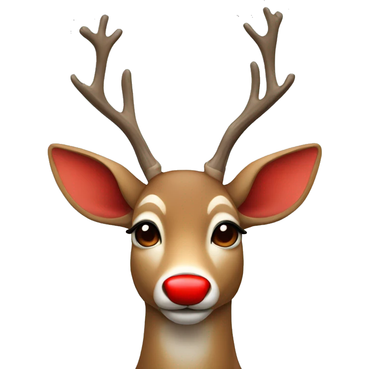 deer with red nose emoji