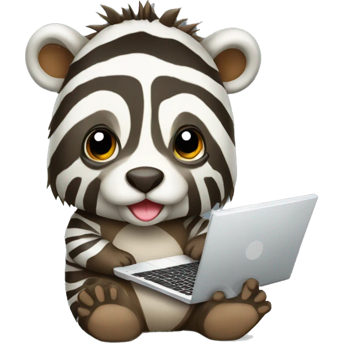 zebra beaver with laptop emoji