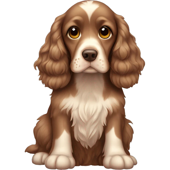 cocker spaniel with many hearts  emoji