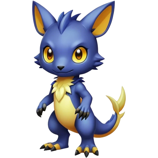 Cute cool colorful dark Digimon-animal-hybrid full body emoji