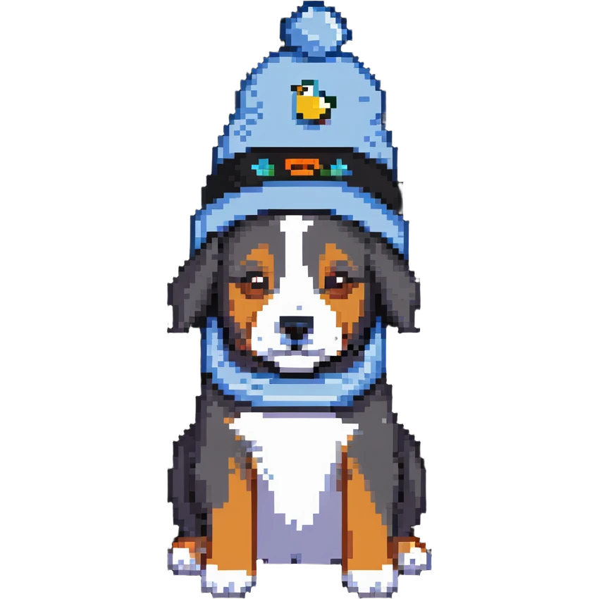 dog with penguin hat emoji