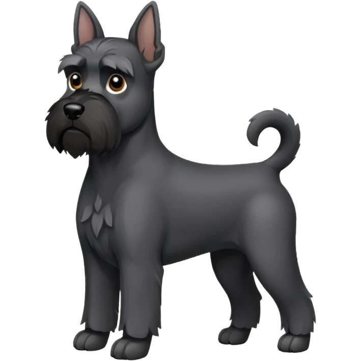 Black schnauzer with cropped ears emoji