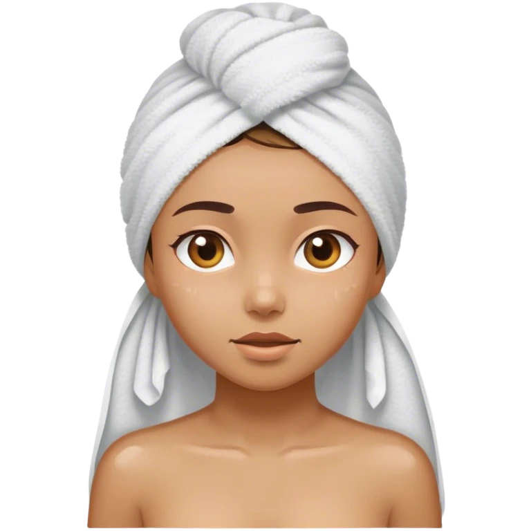 Niña bañada con toalla en la cabeza emoji