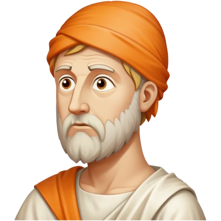 Pythagoras as a philosopher thinking about solving pythagorean theorem emoji