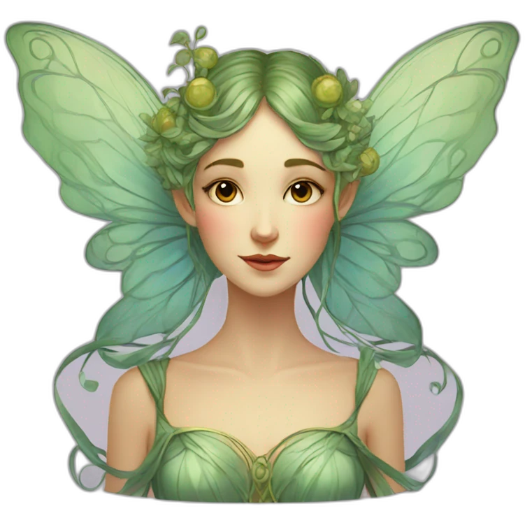Art nouveau fairy emoji