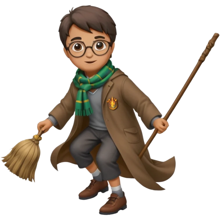 Harry potter flying on a broomstick emoji
