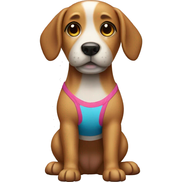 Dog wearing a bathing suit  emoji