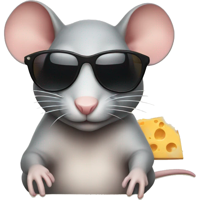 Rat with sunglasses and cheese  emoji