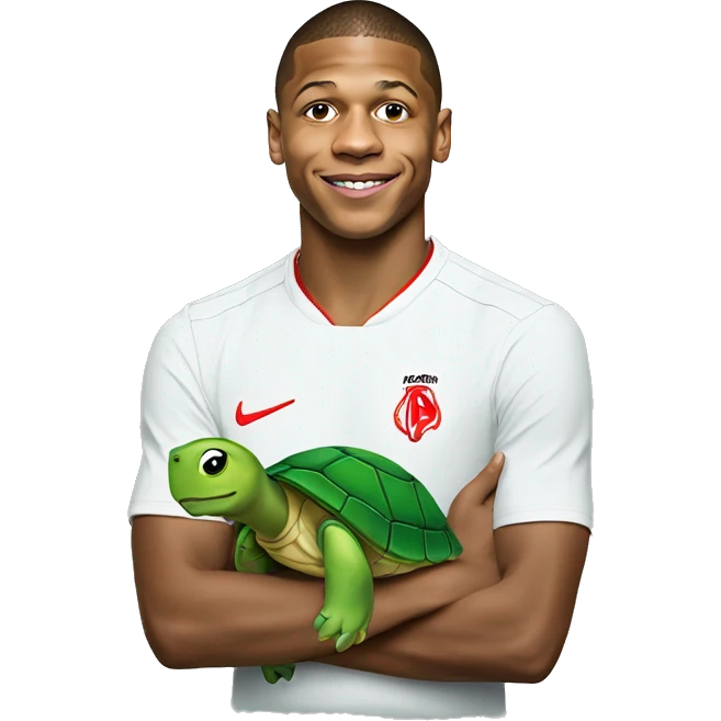 Mbappe with a turtle emoji