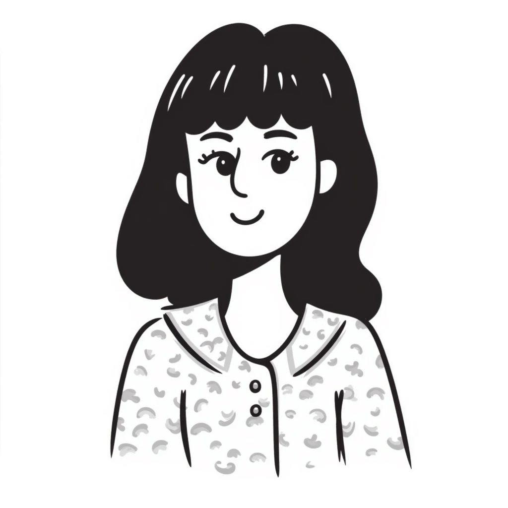 Attractive woman with dark brown bangs and light natural makeup emoji