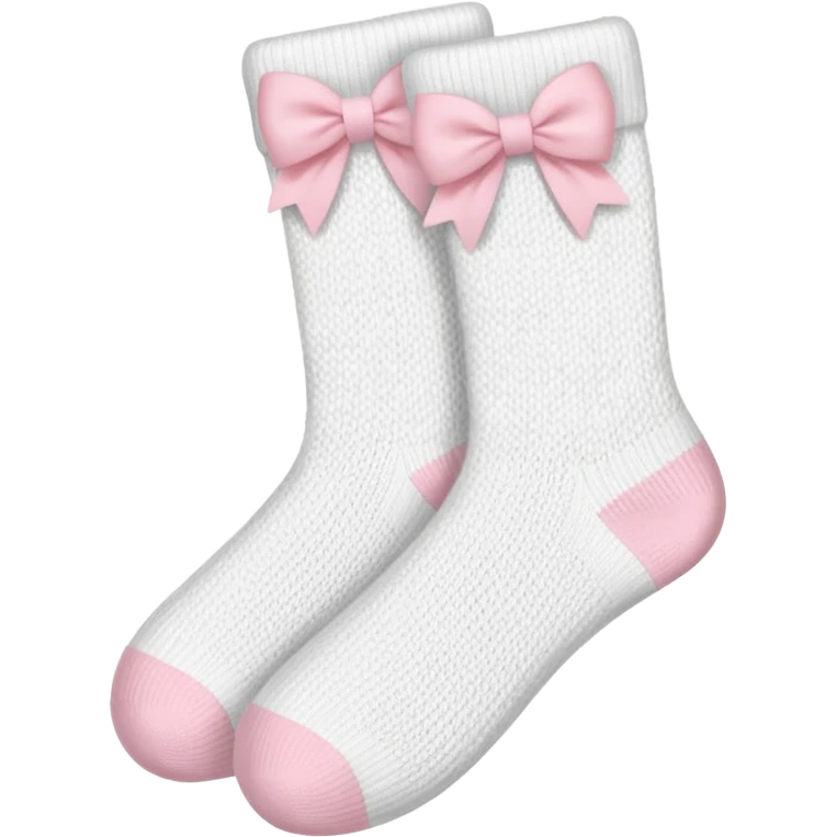 White Socks With Light Pink Bows emoji