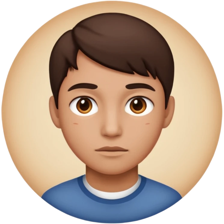 une personne de face avec des detail dans un rond  emoji