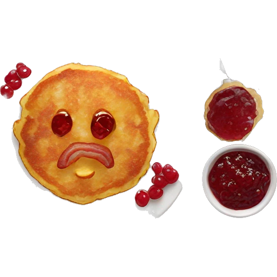 potato pancake with bacon and lingonberry jam emoji