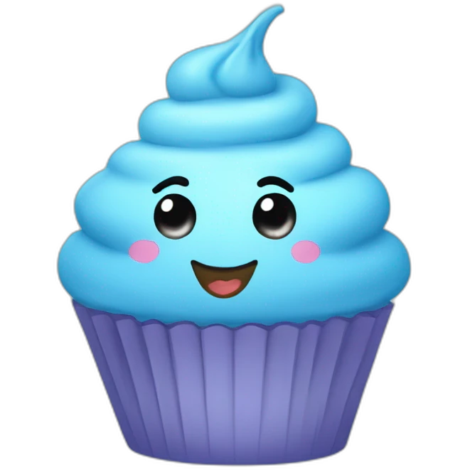 Happy light blue cupcake emoji
