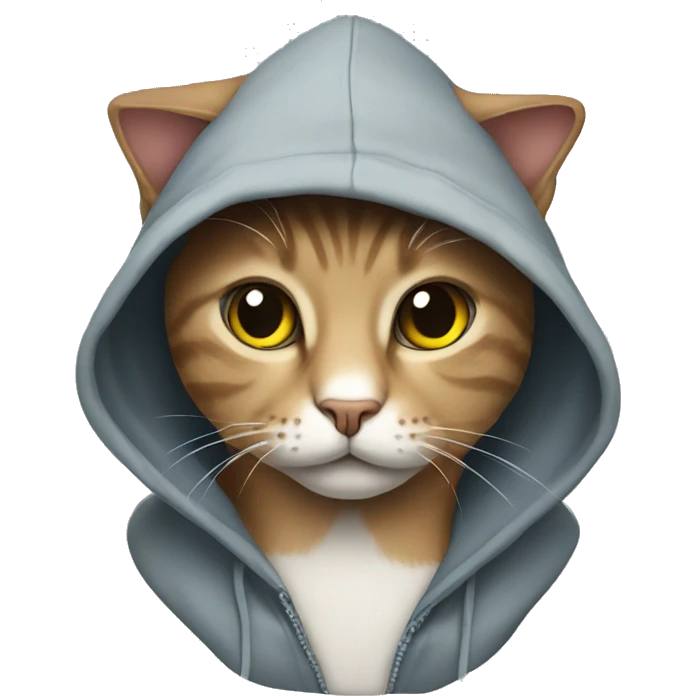cat wearing hoodie emoji