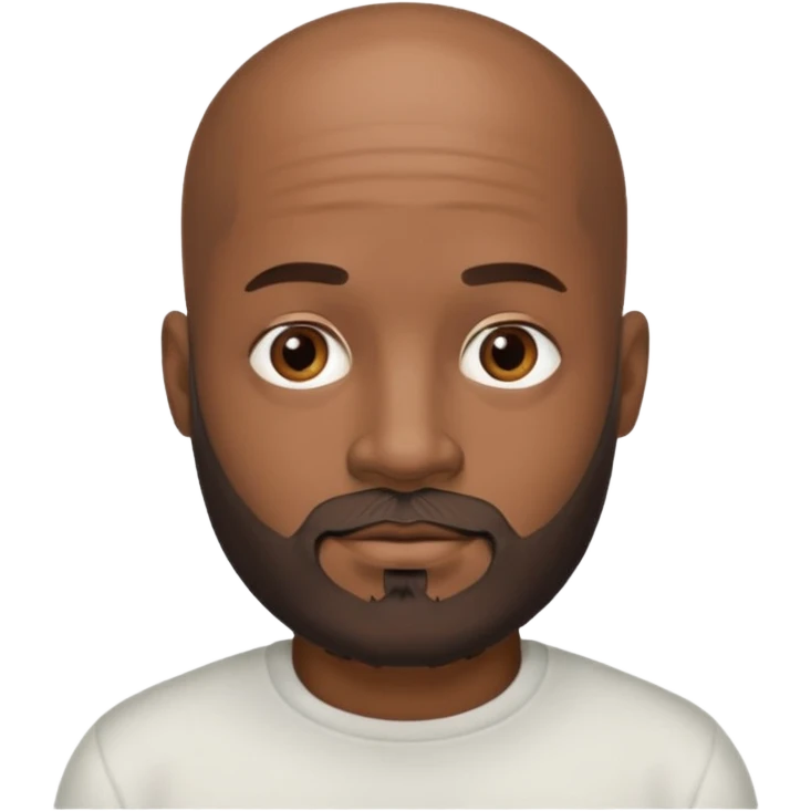 African American male bald salt & pepper beard emoji