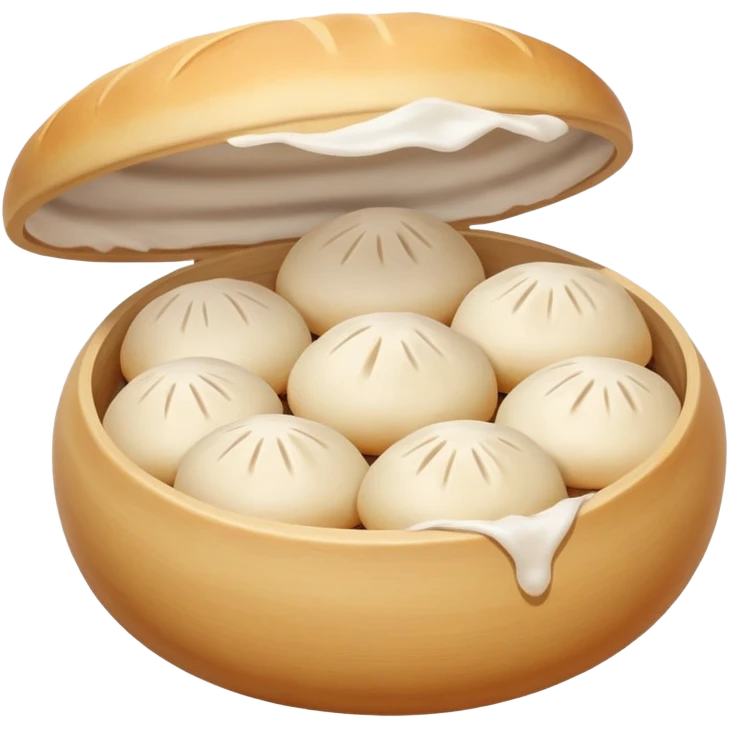 one piece of a baozi, chinese food emoji