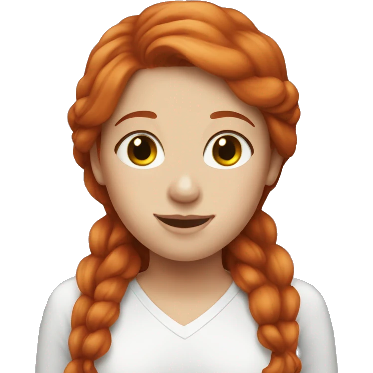 Redhead girl doing salf care emoji