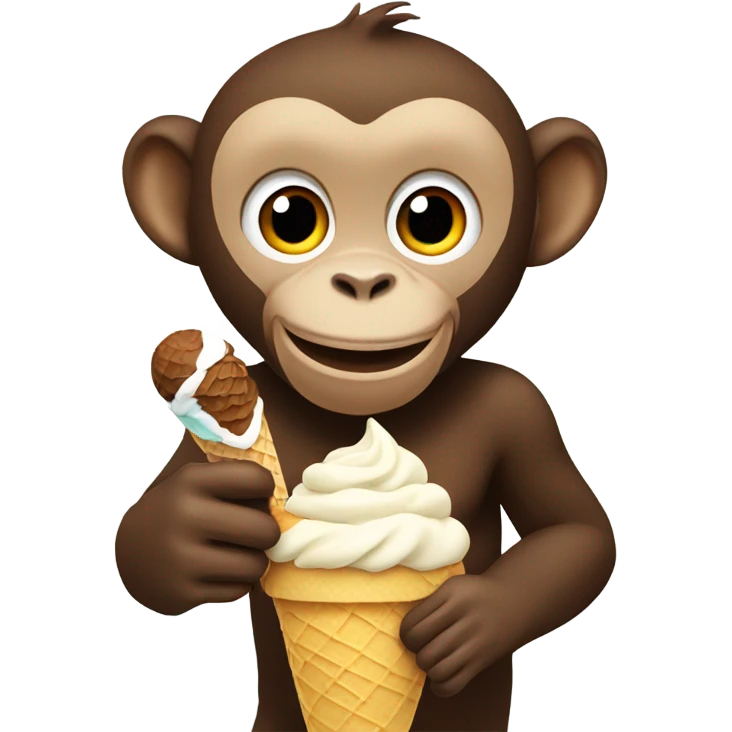 Monkey eating ice cream  emoji
