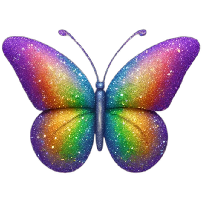 Rainbow glitter butterfly emoji
