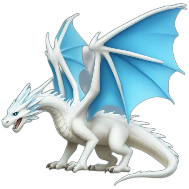 White dragon with blue wings emoji