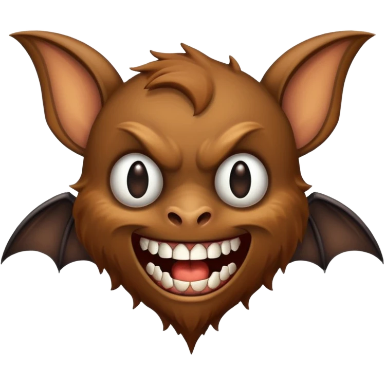 a bat with long teeth emoji