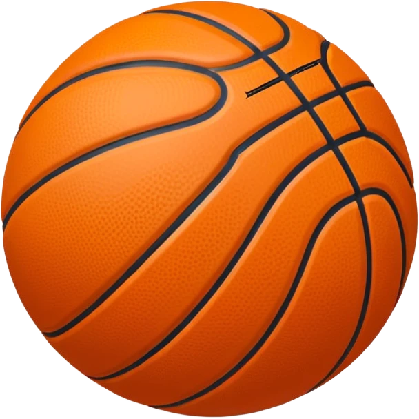 basketball ball object icon, glossy texture, clean seams, 3D cartoon, mobile game icon style, centered, soft shadow, clean background, no text, no watermark emoji