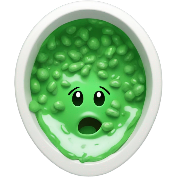 Toilet with green vomit in the bowl emoji
