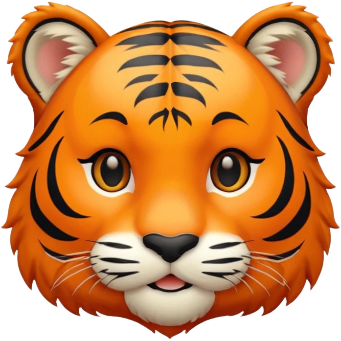tiger head cute, smiling emoji