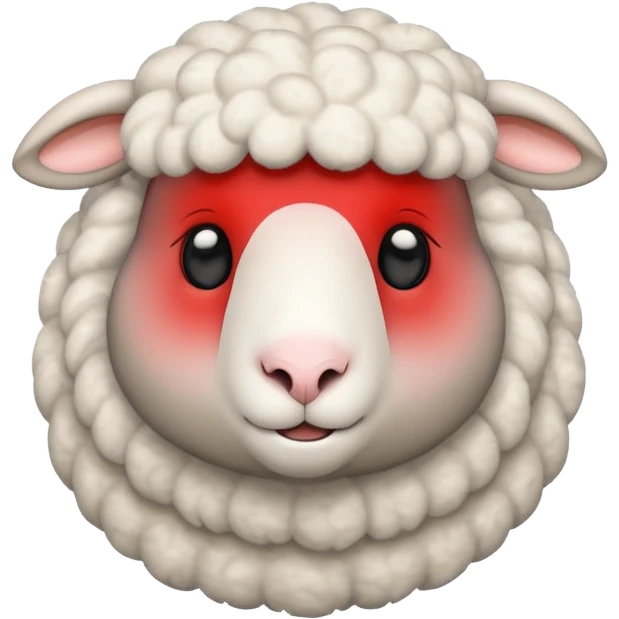 sheep, simple, not detailed, cute, 2d emoji