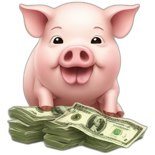 pig eating dollars emoji