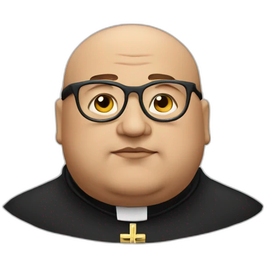fat priest with round glasses no eyebrows emoji