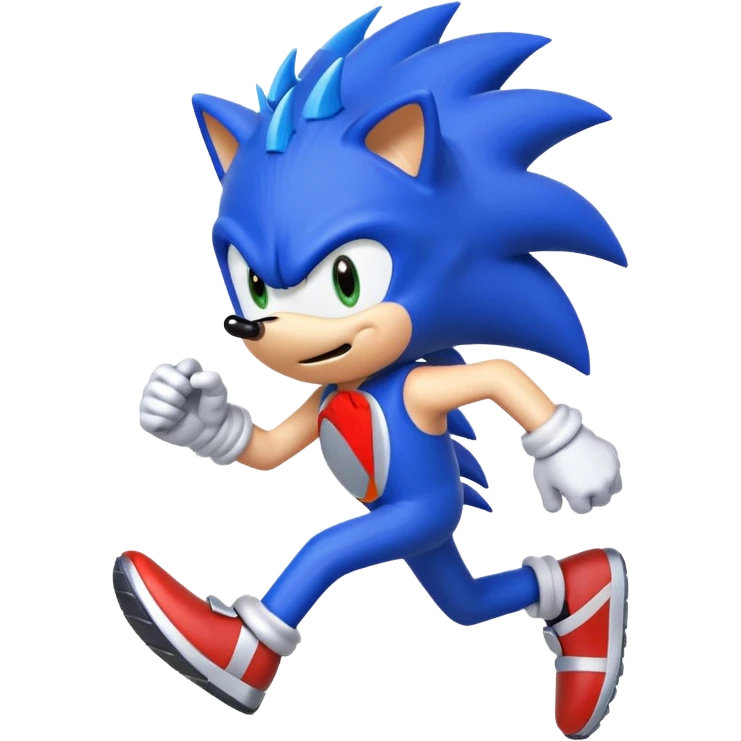 Sonic the Hedgehog classic blue spiky character running emoji