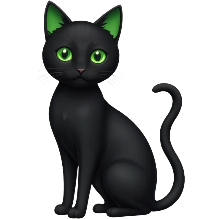 black cat full body green eyes  emoji