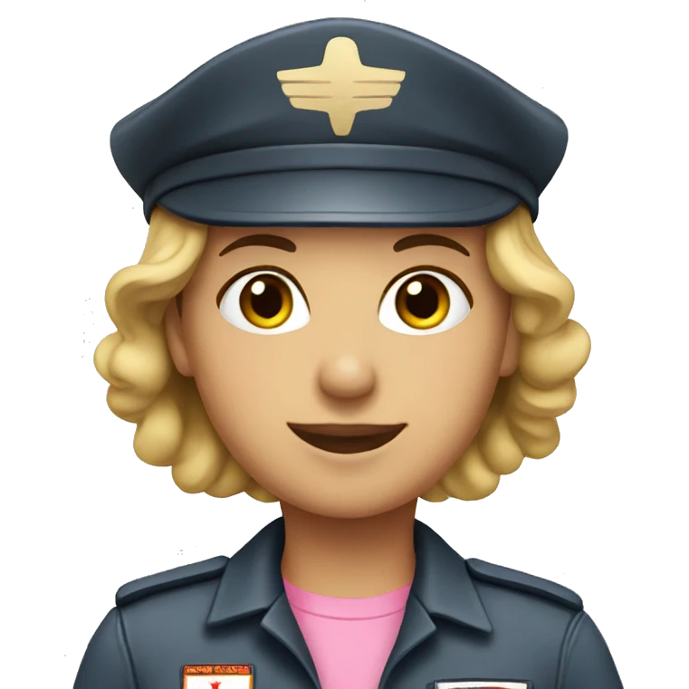 Female pilot wearing pink  emoji