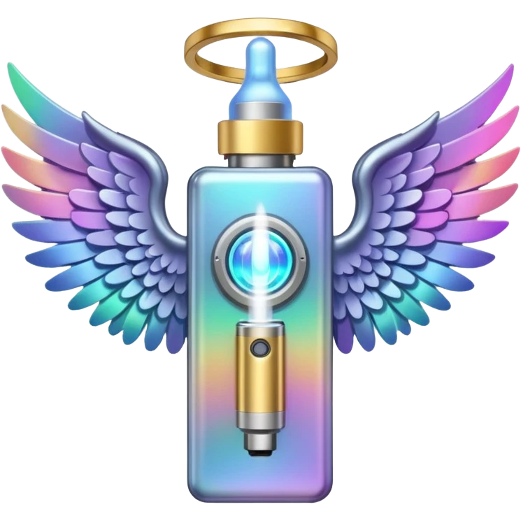 vape with wings and halo emoji