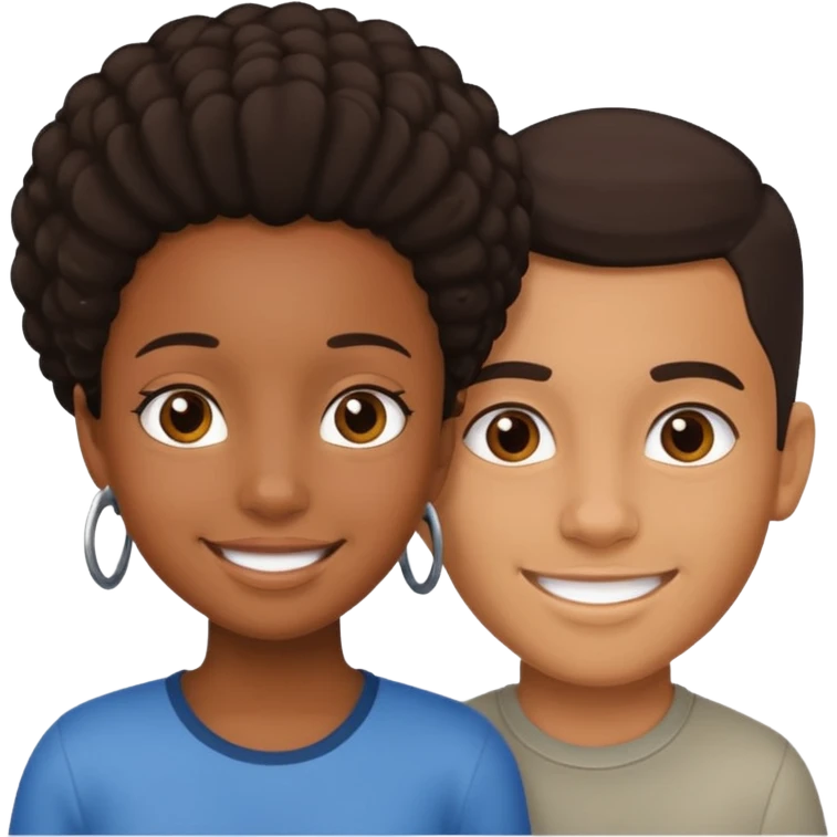 black girl hispanic boy emoji