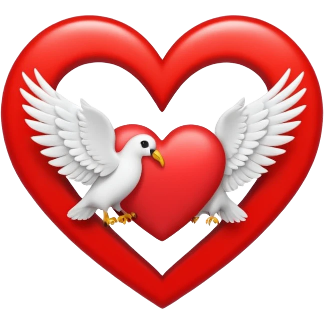 Quiero un emoji de paz y amor con la palomita blanca encerrada en un círculo y un corazón  emoji