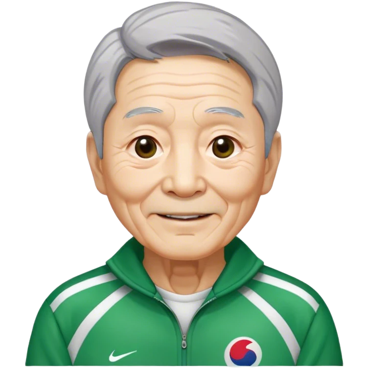 Oh Il-nam:  Age: 70s
Appearance: A frail old man with short gray hair, deep wrinkles, and a kind-looking smile.
Outfit: Green player tracksuit  emoji