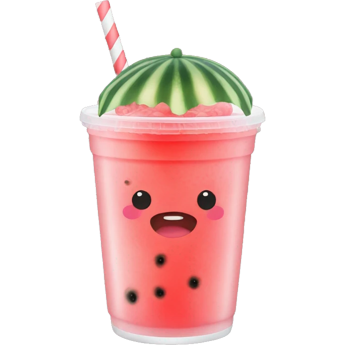 Watermelon bubble tea emoji