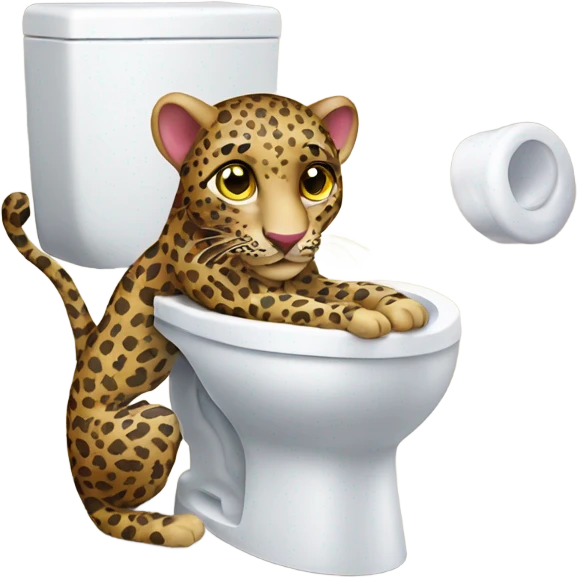 Leopard in a toilet emoji