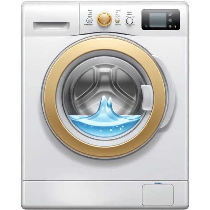 create an icon for white washing machine with big water drop in front emoji