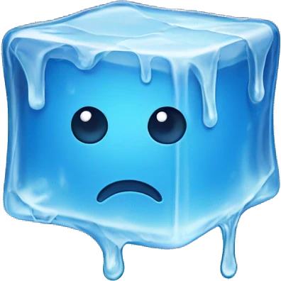 Melting ice cube emoji