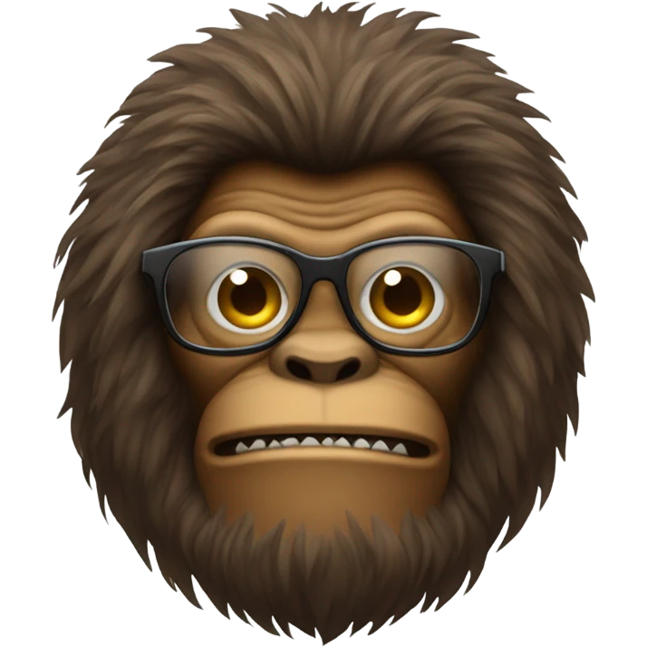 Sasquatch wearing glasses emoji