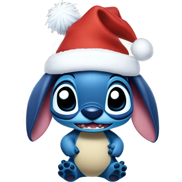 Stitch von lilo & stitch mit weihnachtsmütze emoji
