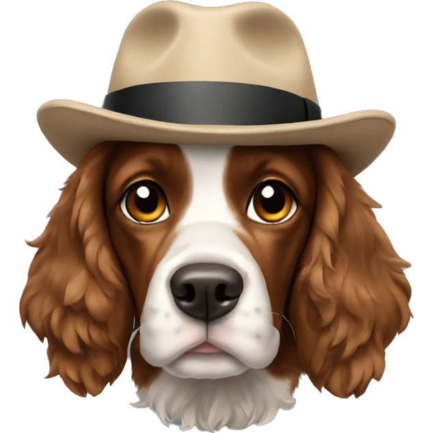 spaniel wearing a hat emoji