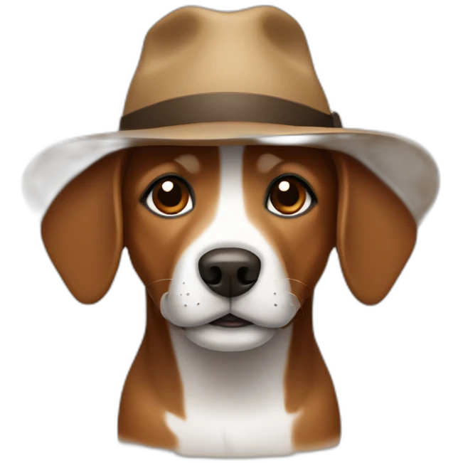 Small brown dog with a hat emoji