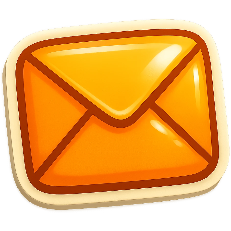 cartoon style sticker of a single envelope symbol, simple and clear, no text emoji