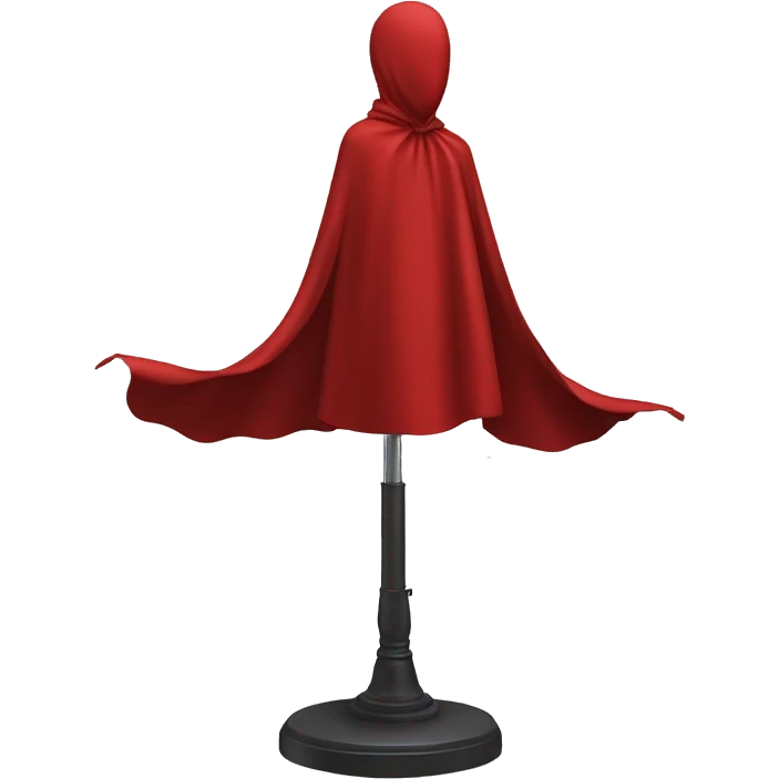 faceless mannequin flying red cape without hood emoji