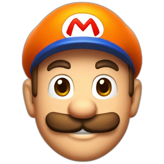 mario in Shiny orange circle emoji